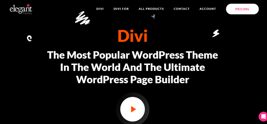 Divi builder home page