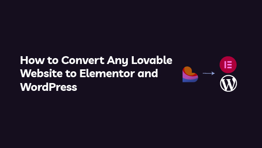 Lovable Website to Elementor